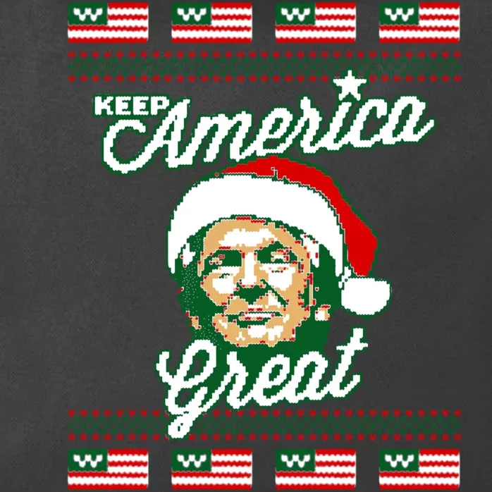 Keep America Great Ugly Christmas Sweater Zip Tote Bag