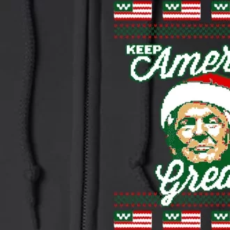 Keep America Great Ugly Christmas Sweater Full Zip Hoodie