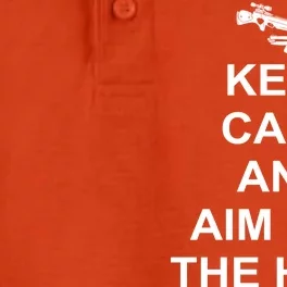 Keep Calm and Aim For The Head Dry Zone Grid Performance Polo