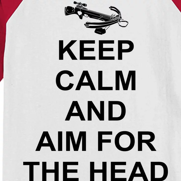 Keep Calm and Aim For The Head Kids Colorblock Raglan Jersey