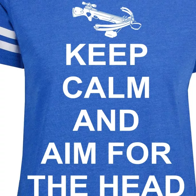 Keep Calm and Aim For The Head Enza Ladies Jersey Football T-Shirt