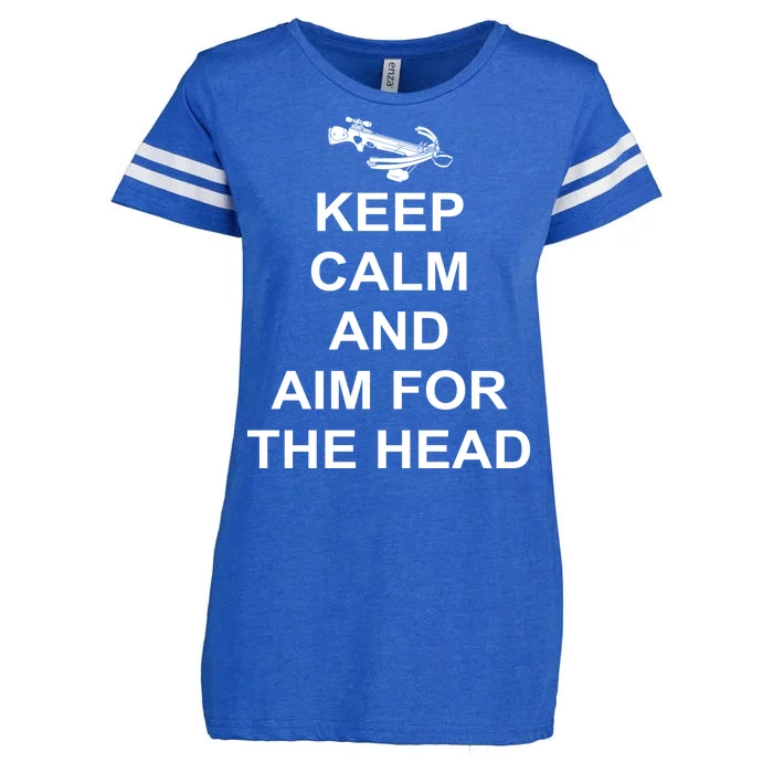 Keep Calm and Aim For The Head Enza Ladies Jersey Football T-Shirt