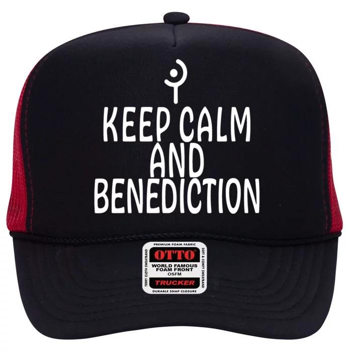 Keep Calm And Benediction FF14 White Mage High Crown Mesh Trucker Hat