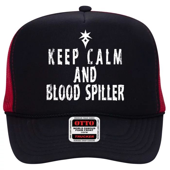 Keep Calm And Blood Spiller Dark Knight FF14 High Crown Mesh Trucker Hat