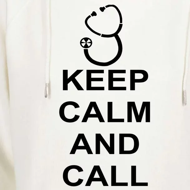 Keep Calm and Call The Doctor Womens Funnel Neck Pullover Hood