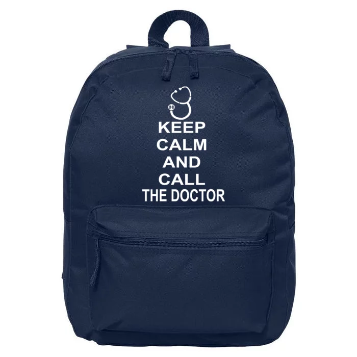 Keep Calm and Call The Doctor 16 in Basic Backpack