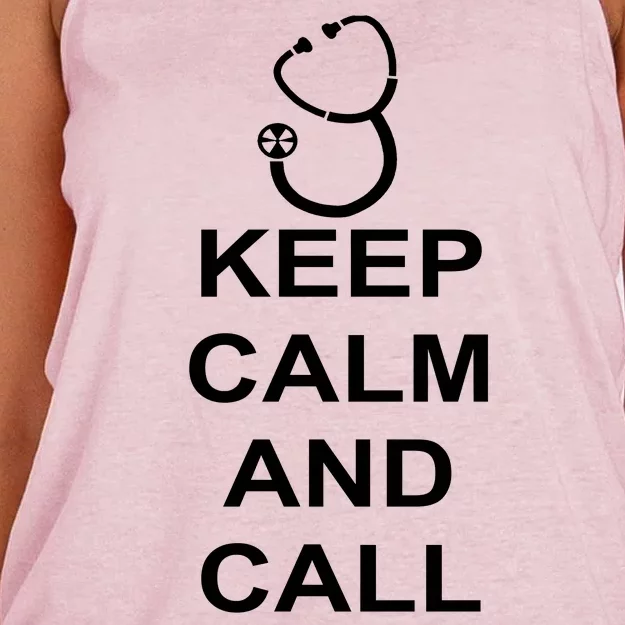 Keep Calm and Call The Doctor Women's Knotted Racerback Tank