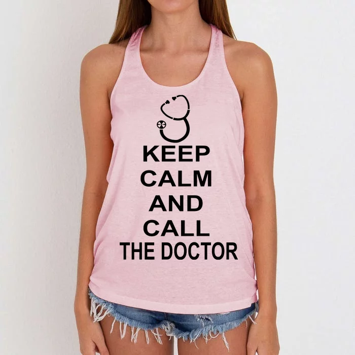 Keep Calm and Call The Doctor Women's Knotted Racerback Tank