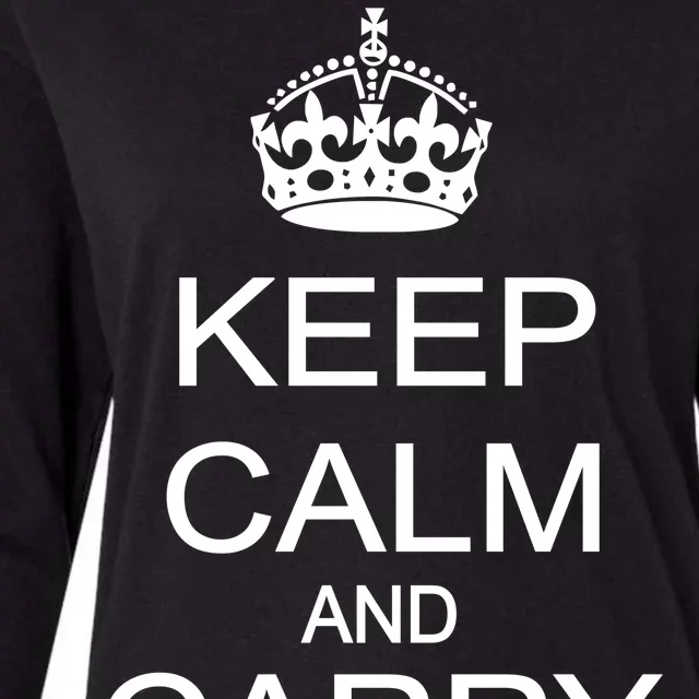 Keep Calm and Carry a Gun Womens Cotton Relaxed Long Sleeve T-Shirt