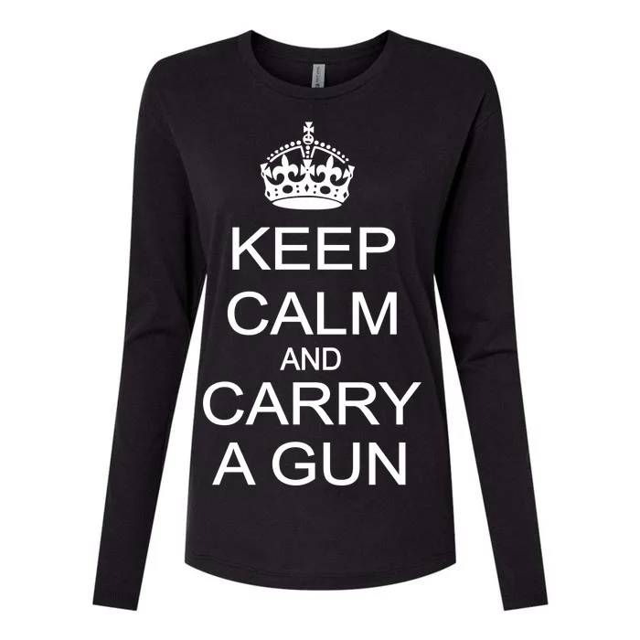 Keep Calm and Carry a Gun Womens Cotton Relaxed Long Sleeve T-Shirt