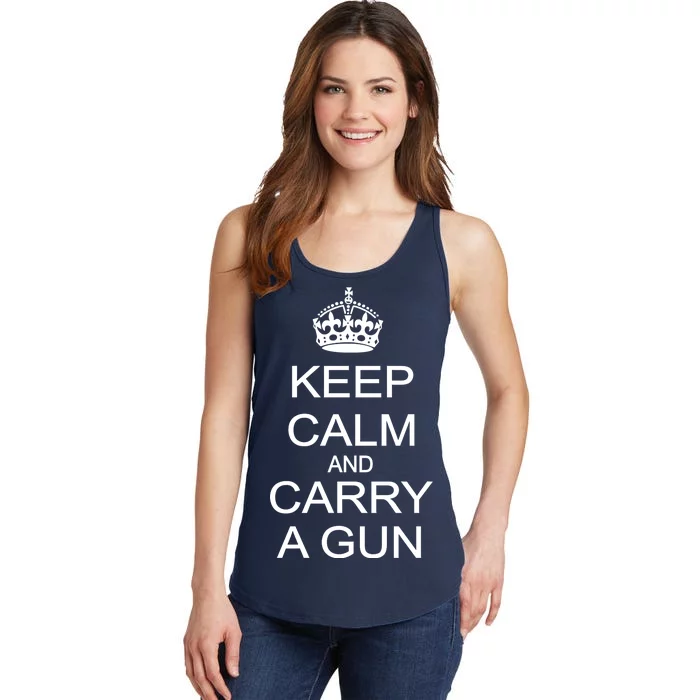 Keep Calm and Carry a Gun Ladies Essential Tank