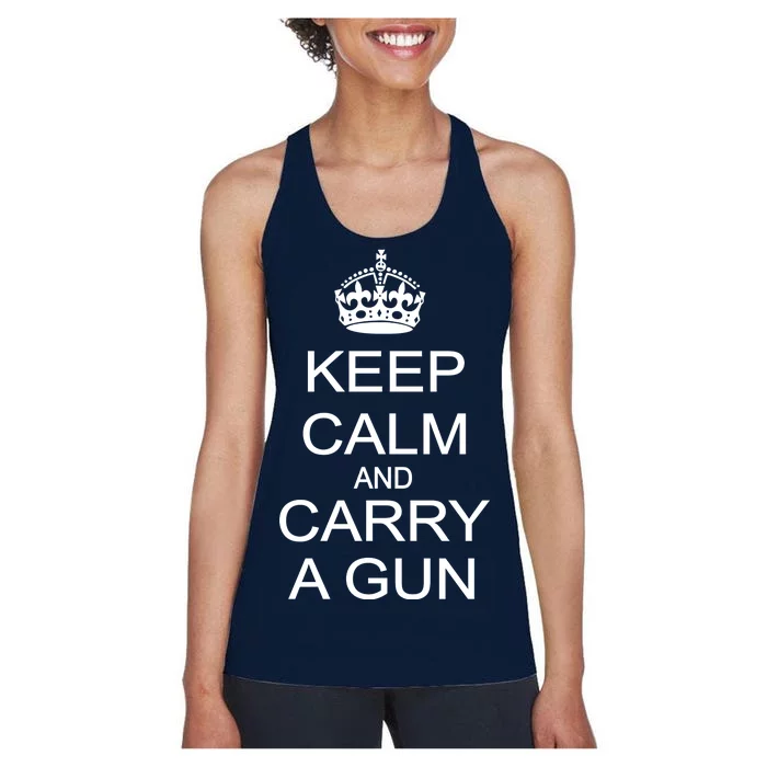 Keep Calm and Carry a Gun Women's Racerback Tank