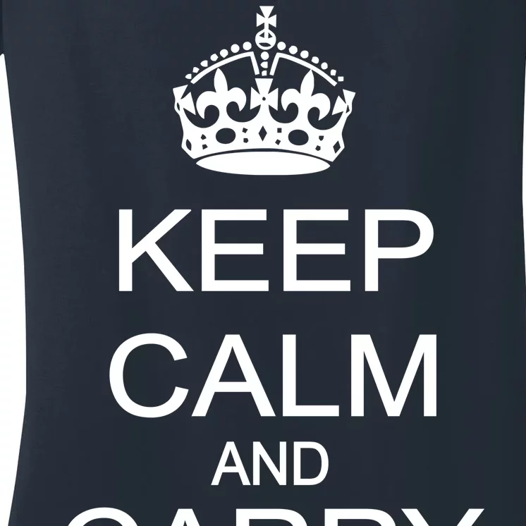 Keep Calm and Carry a Gun Women's V-Neck T-Shirt