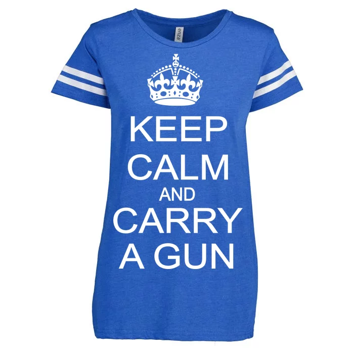 Keep Calm and Carry a Gun Enza Ladies Jersey Football T-Shirt