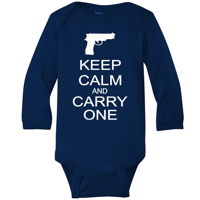 Keep Calm And Carry One Baby Long Sleeve Bodysuit