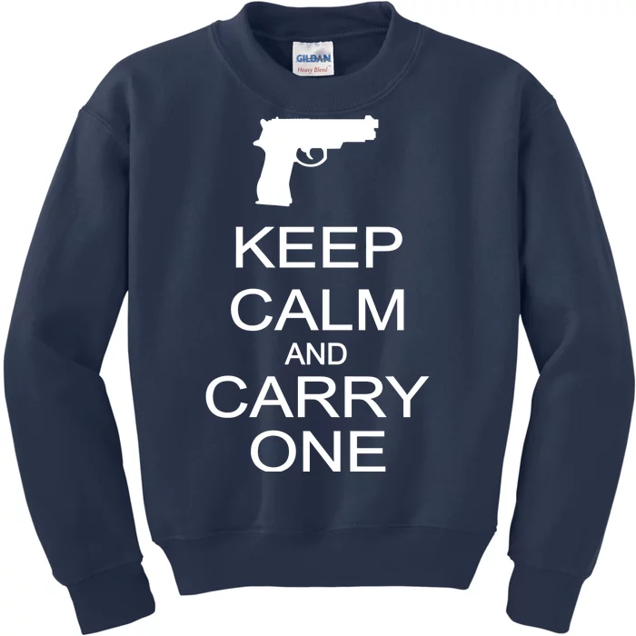 Keep Calm And Carry One Kids Sweatshirt