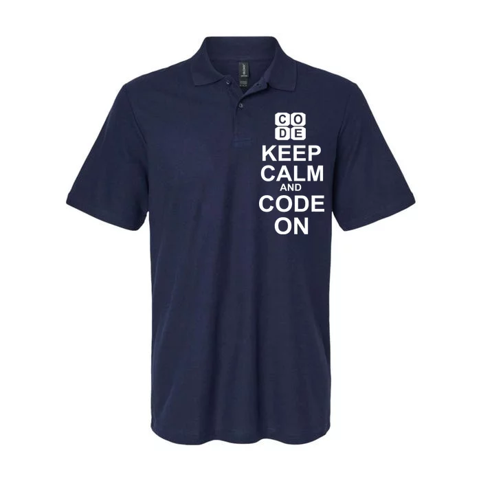 Keep Calm and Code On Softstyle Adult Sport Polo