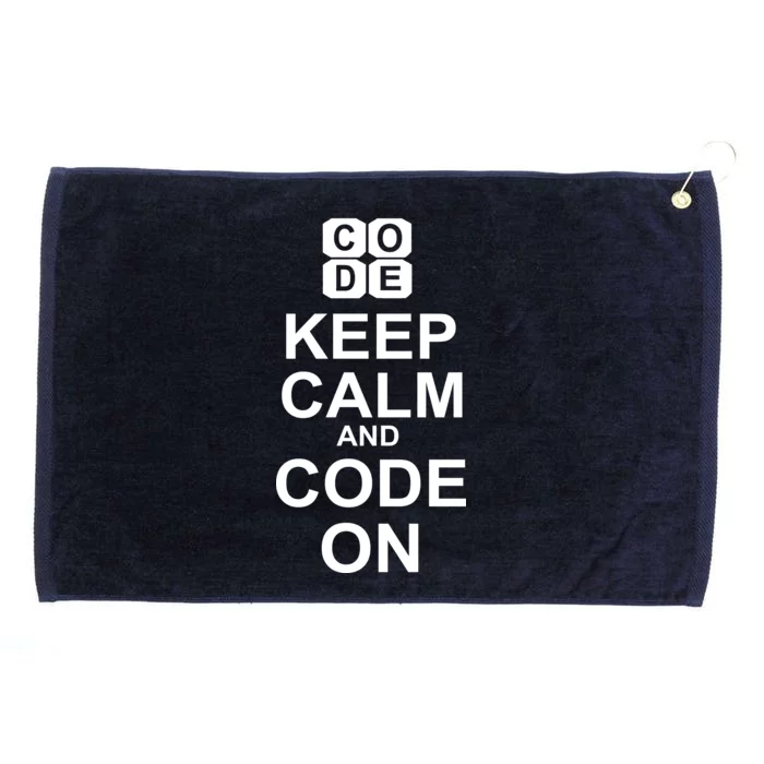 Keep Calm and Code On Grommeted Golf Towel