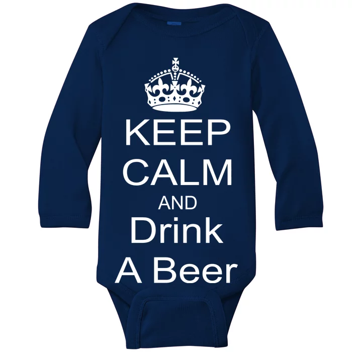 Keep Calm and Drink Beer Baby Long Sleeve Bodysuit