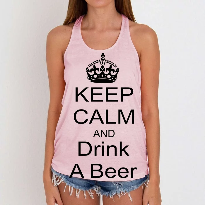 Keep Calm and Drink Beer Women's Knotted Racerback Tank