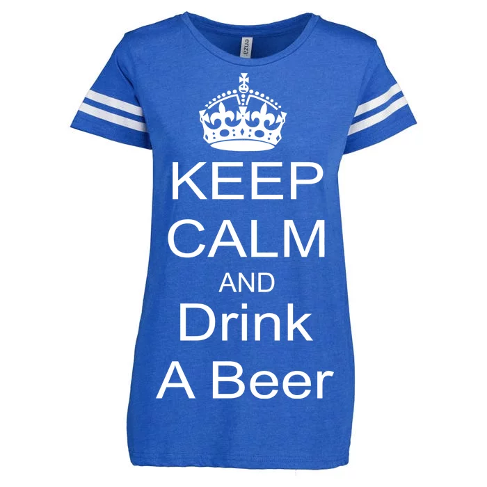 Keep Calm and Drink Beer Enza Ladies Jersey Football T-Shirt