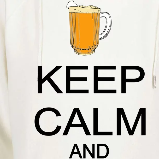 Keep Calm And Drink Beer Pitcher Womens Funnel Neck Pullover Hood