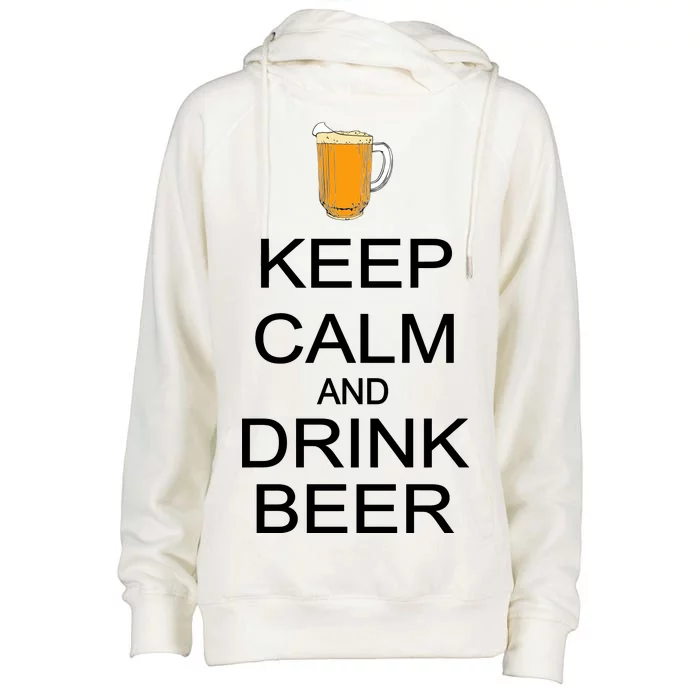 Keep Calm And Drink Beer Pitcher Womens Funnel Neck Pullover Hood