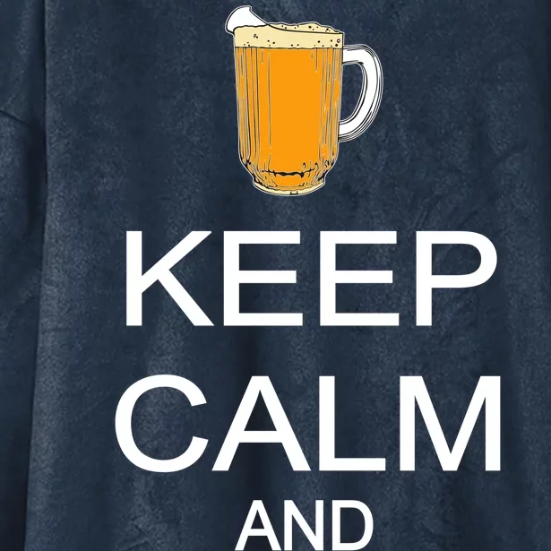 Keep Calm And Drink Beer Pitcher Hooded Wearable Blanket