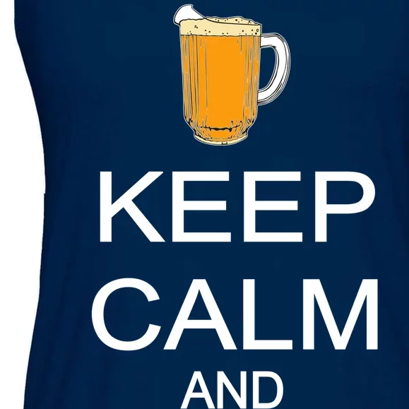 Keep Calm And Drink Beer Pitcher Ladies Essential Flowy Tank