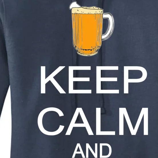 Keep Calm And Drink Beer Pitcher Women's Pullover Hoodie