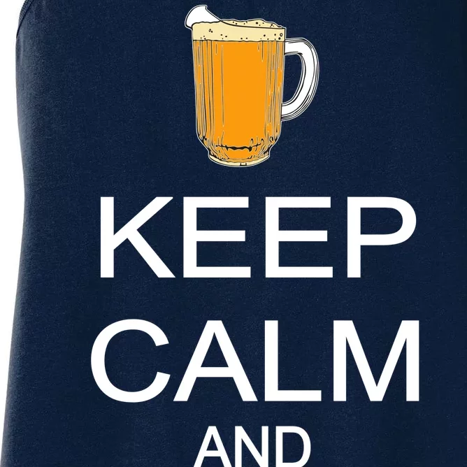 Keep Calm And Drink Beer Pitcher Women's Racerback Tank