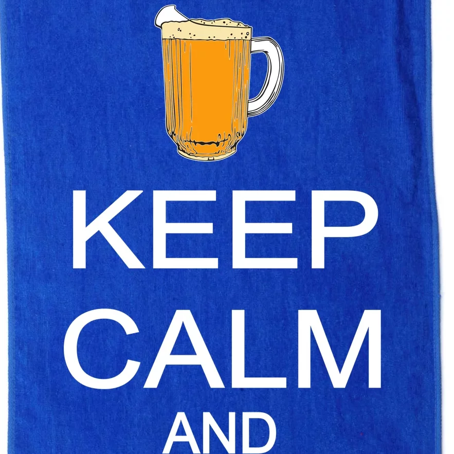 Keep Calm And Drink Beer Pitcher Platinum Collection Golf Towel