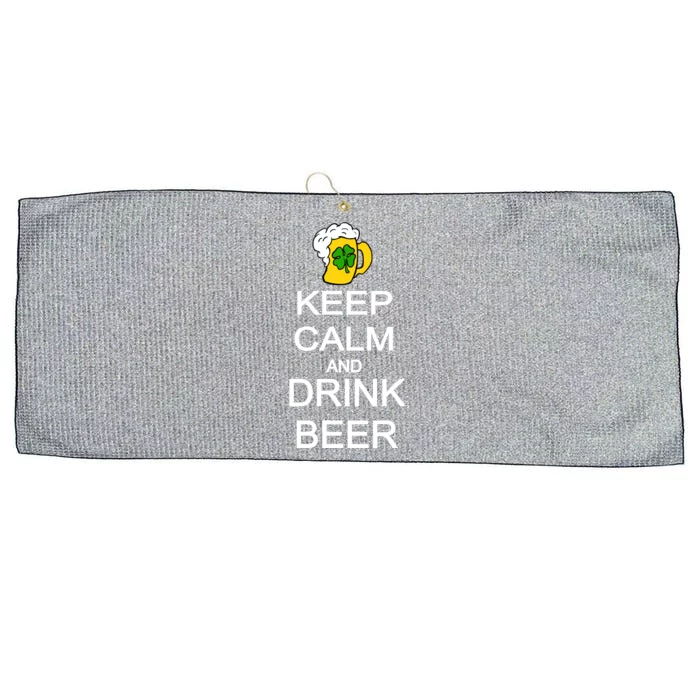 Keep Calm And Drink Beer St. Patrick's Day Large Microfiber Waffle Golf Towel