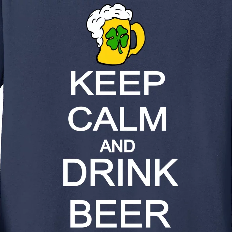 Keep Calm And Drink Beer St. Patrick's Day Kids Long Sleeve Shirt