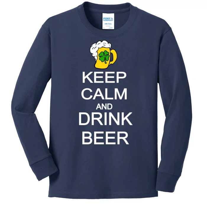 Keep Calm And Drink Beer St. Patrick's Day Kids Long Sleeve Shirt