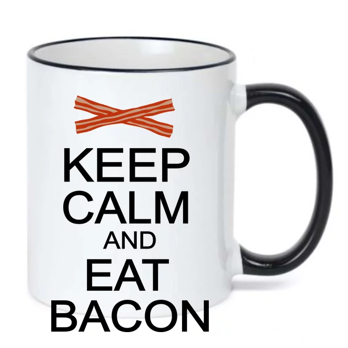 Keep Calm And Eat Bacon Black Color Changing Mug