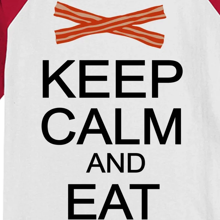 Keep Calm And Eat Bacon Kids Colorblock Raglan Jersey