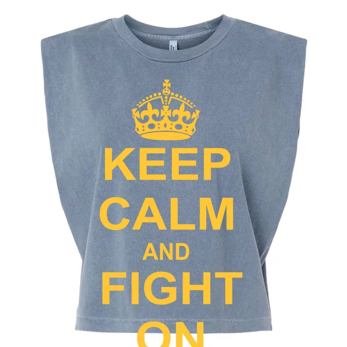 Keep Calm And Fight On Garment-Dyed Women's Muscle Tee