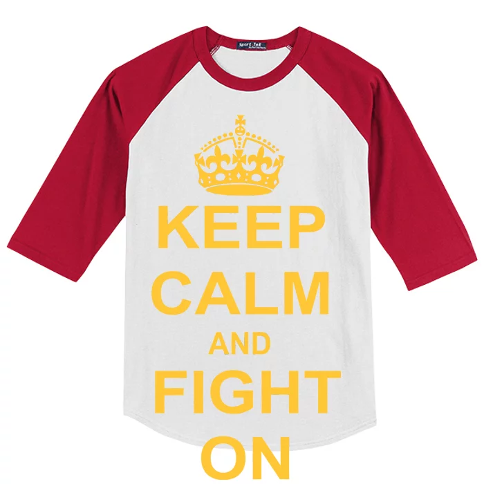 Keep Calm And Fight On Kids Colorblock Raglan Jersey