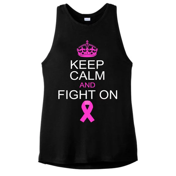 Keep Calm And Fight On Support Ladies Tri-Blend Wicking Tank