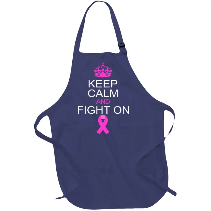 Keep Calm And Fight On Support Full-Length Apron With Pocket