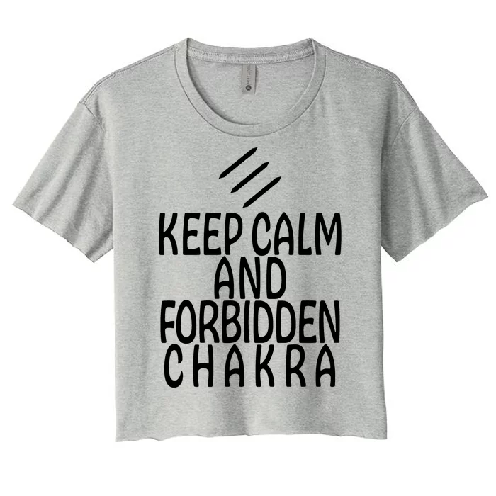 Keep Calm And Forbidden Chakra Monk FF14 Women's Crop Top Tee