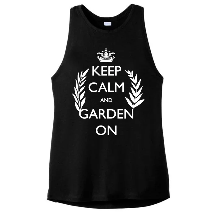 Keep Calm And Garden On Ladies Tri-Blend Wicking Tank