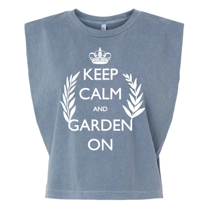 Keep Calm And Garden On Garment-Dyed Women's Muscle Tee