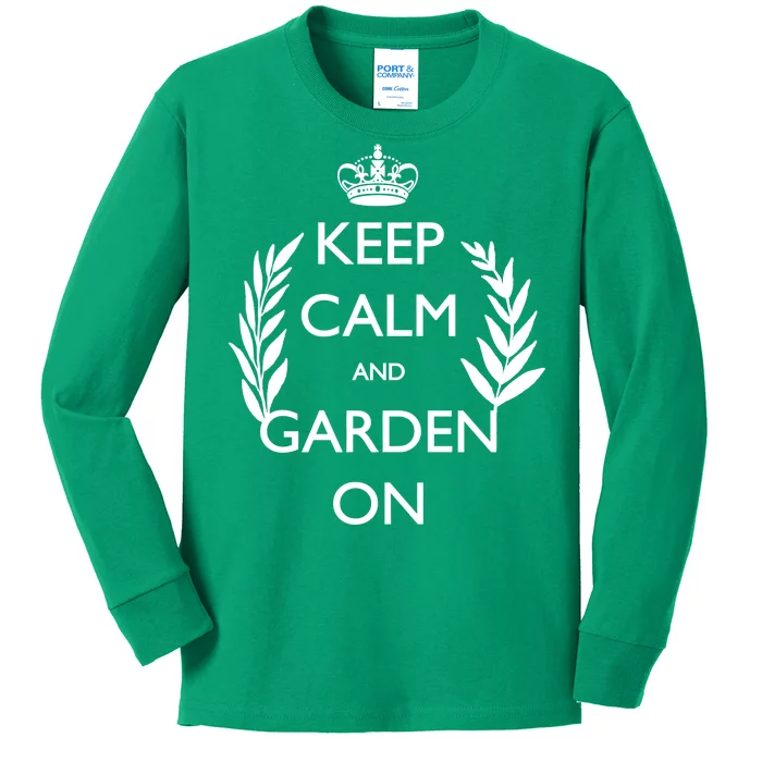 Keep Calm And Garden On Kids Long Sleeve Shirt