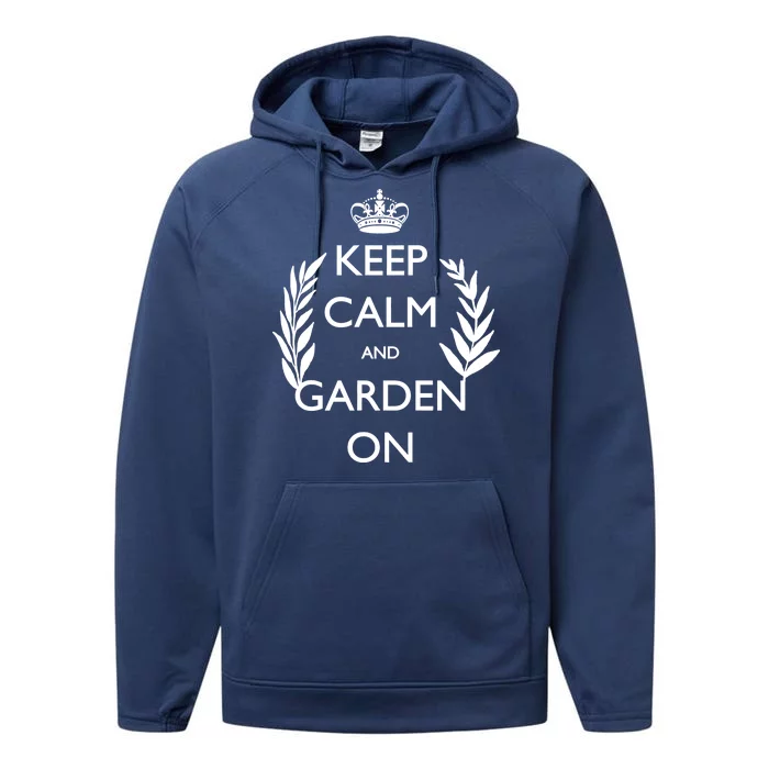 Keep Calm And Garden On Performance Fleece Hoodie