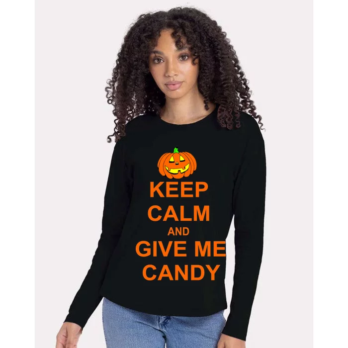 Keep Calm and Give Me Candy Womens Cotton Relaxed Long Sleeve T-Shirt