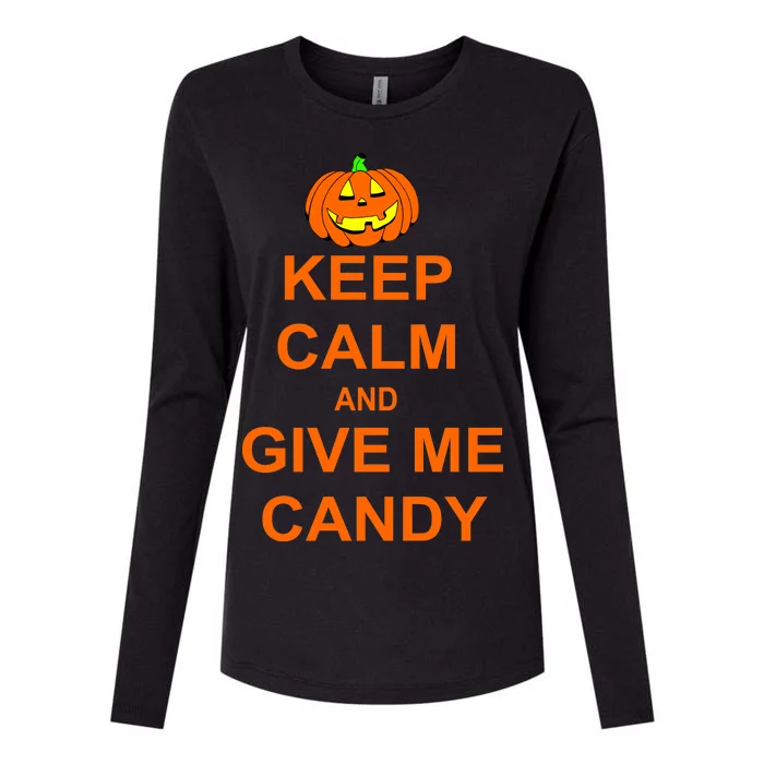 Keep Calm and Give Me Candy Womens Cotton Relaxed Long Sleeve T-Shirt