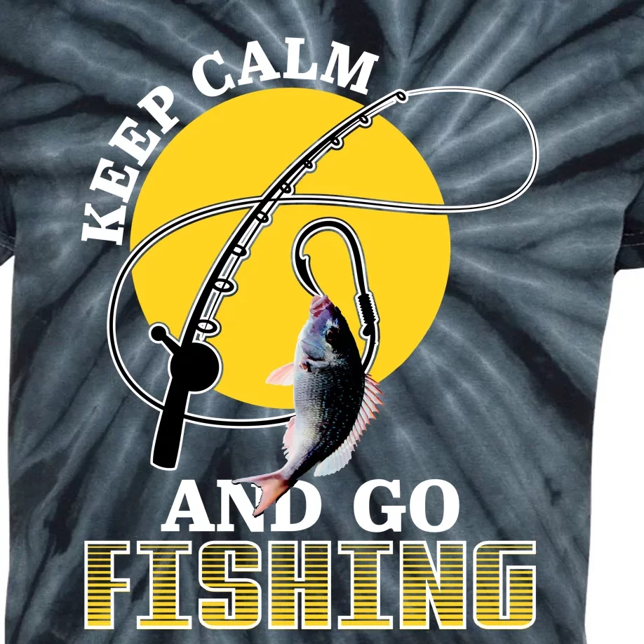 Keep Calm and Go Fishing Kids Tie-Dye T-Shirt