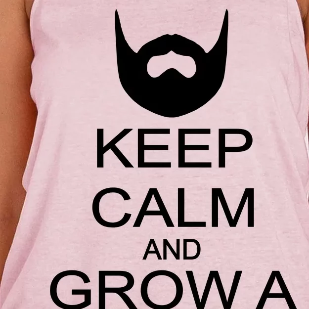 Keep Calm and Grow a Beard Women's Knotted Racerback Tank